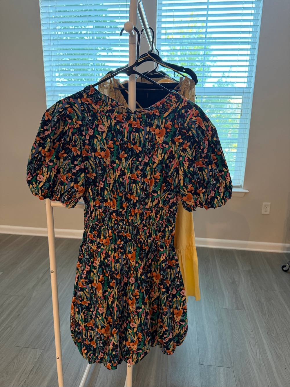 Puff-Sleeve Floral Dress